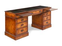 A George III Style Walnut Pedestal Desk