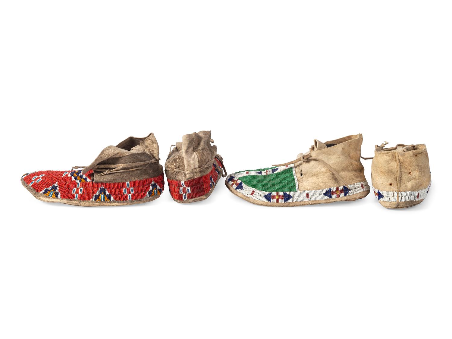 Sioux Beaded Hide Moccasins