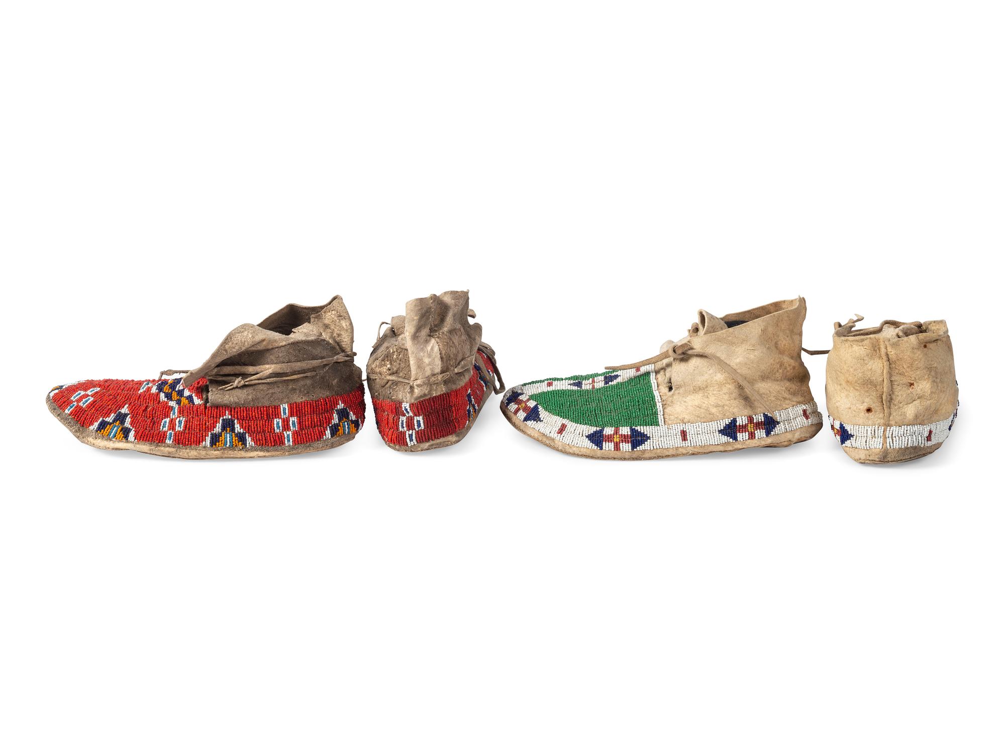 Sioux Beaded Hide Moccasins