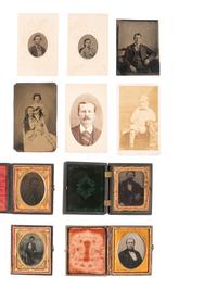 [EARLY PHOTOGRAPHY]. Assorted photographs incl. daguerreotype, tintype & CDV portraiture.