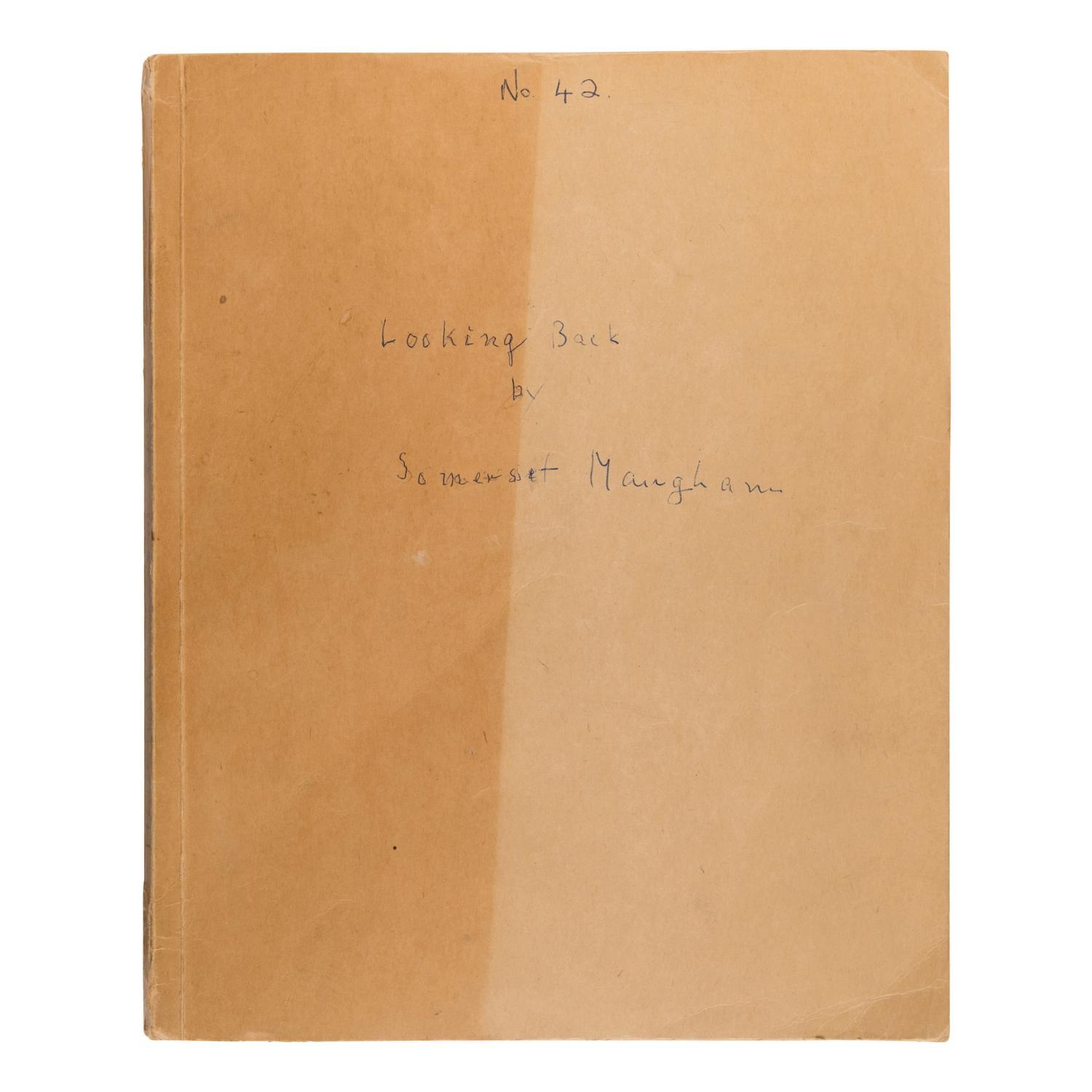 Maugham, W. Somerset (1874-1965). Mimeograph typescript for "Looking Back." London: Beaverbrook Newspapers Ltd., 1962.