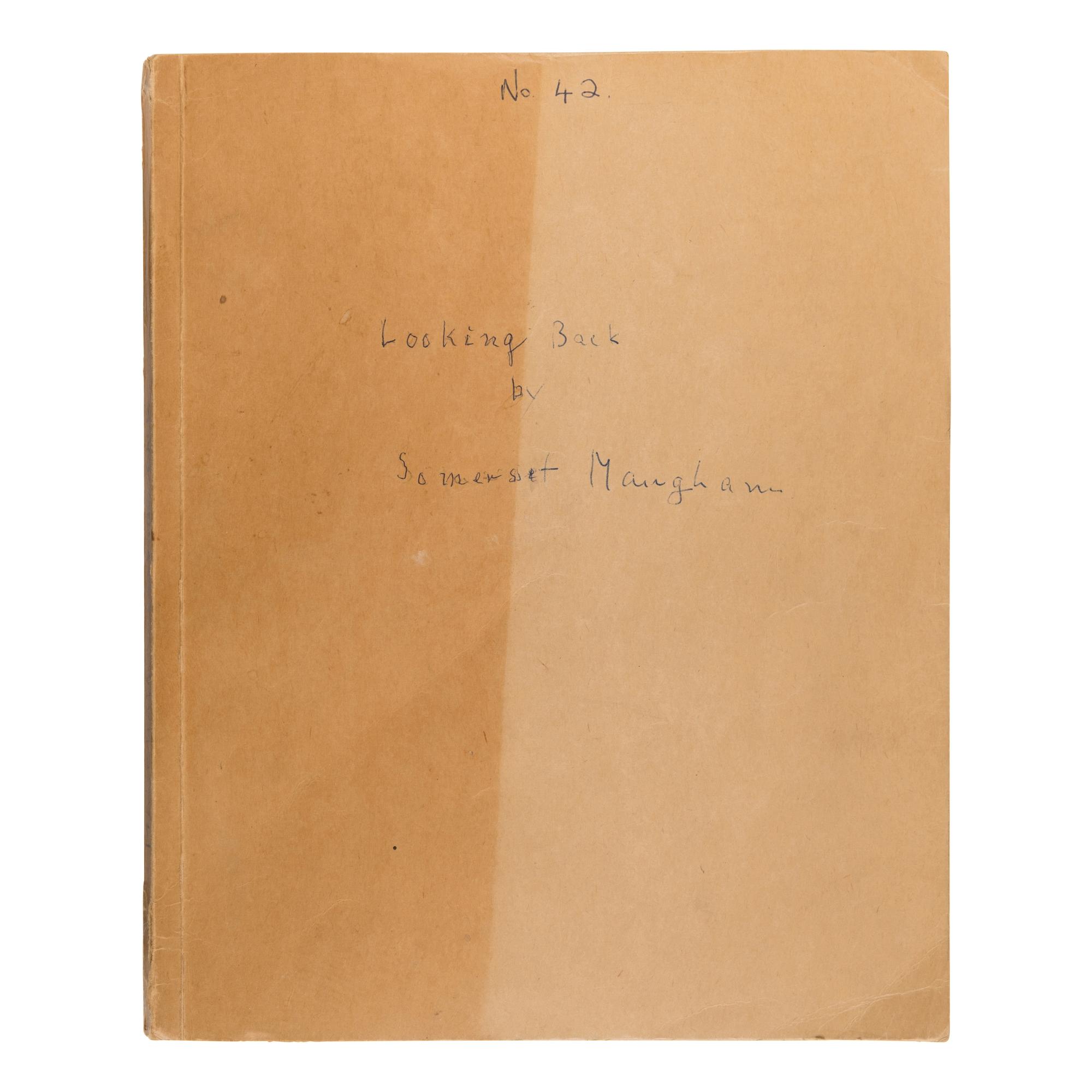 Maugham, W. Somerset (1874-1965). Mimeograph typescript for "Looking Back." London: Beaverbrook Newspapers Ltd., 1962.