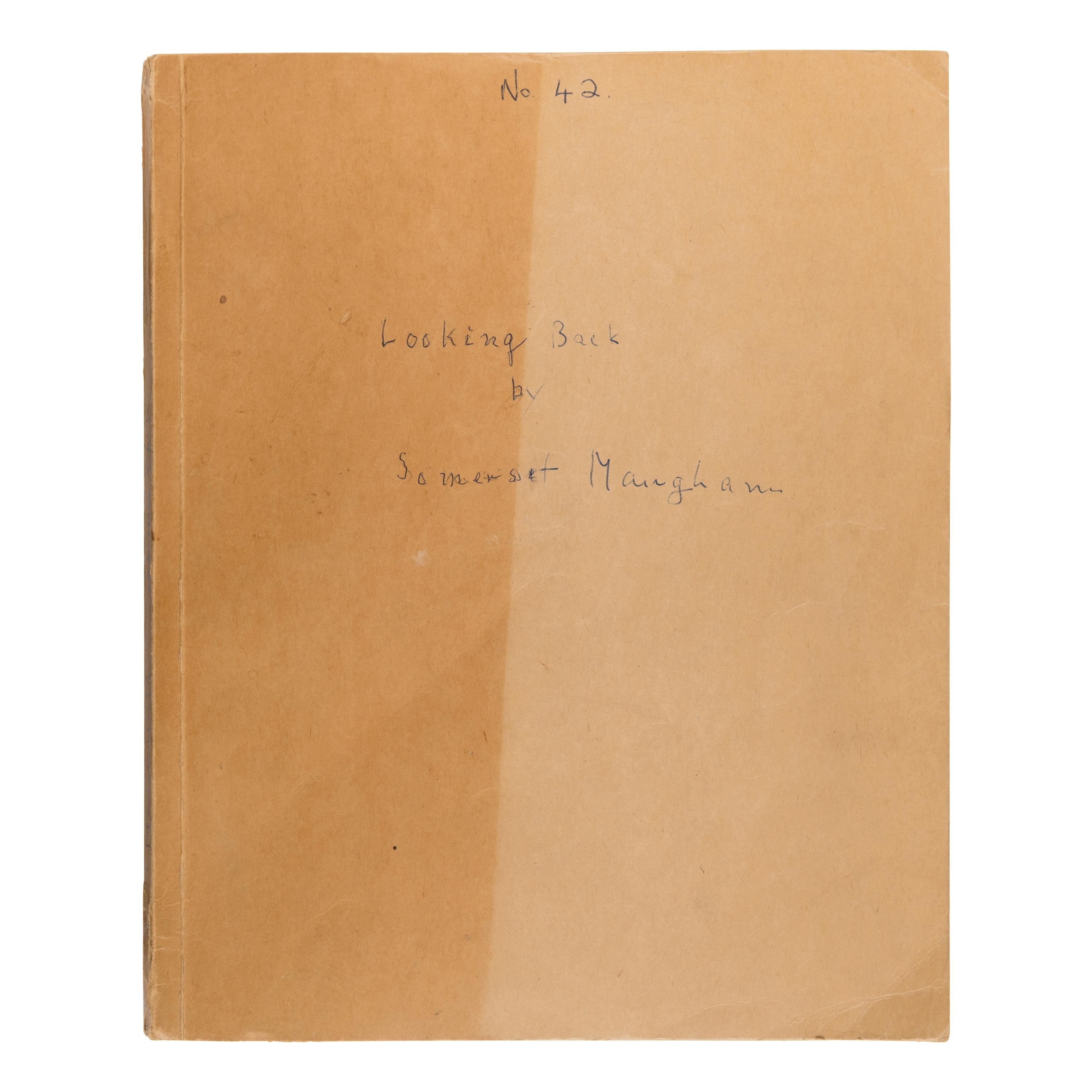 Maugham, W. Somerset (1874-1965). Mimeograph typescript for "Looking Back." London: Beaverbrook Newspapers Ltd., 1962.