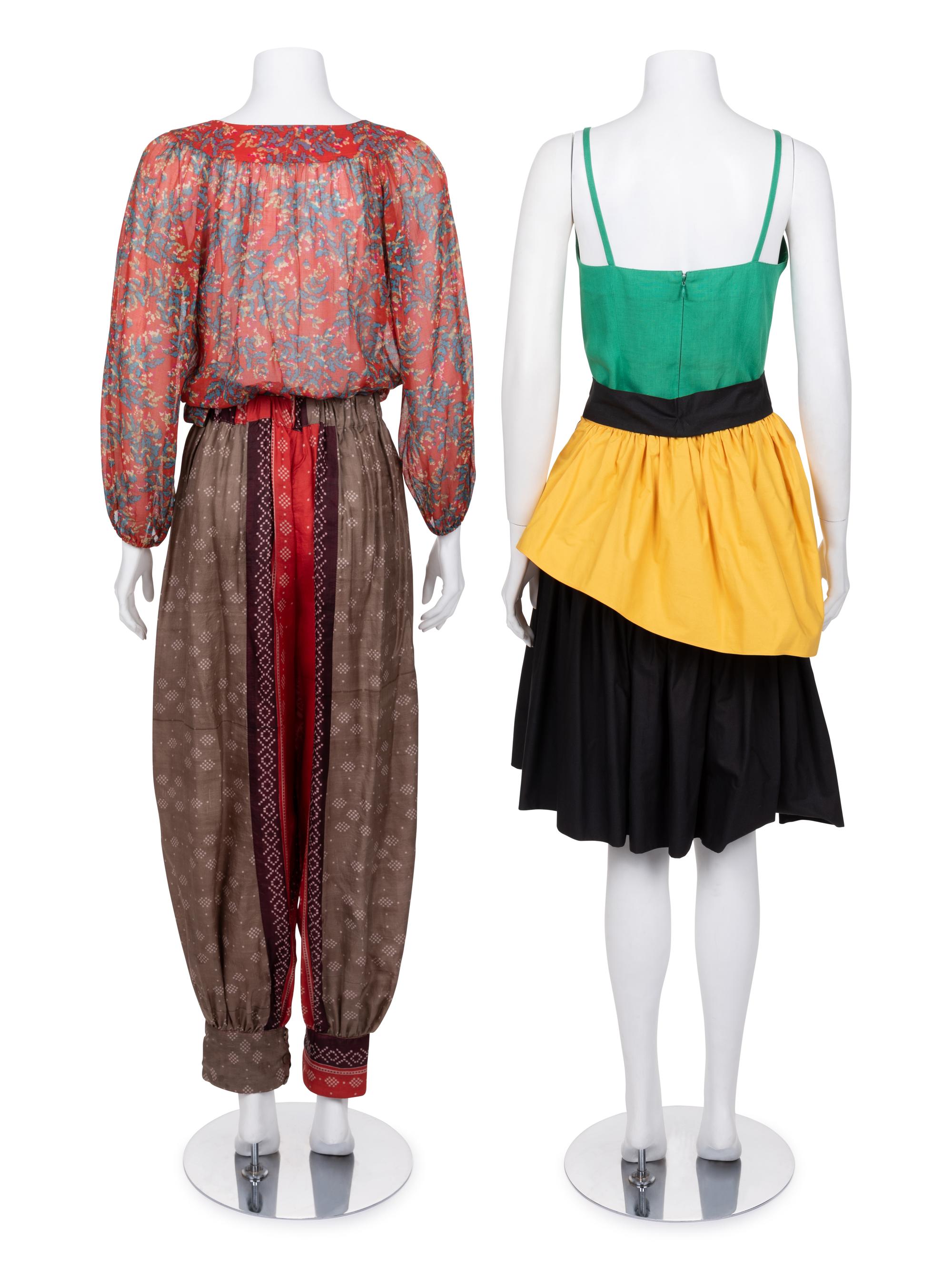 Four Designer Separates: Two Rive Gauche, One Karl Lagerfeld, and One Unlabeled, 1980s