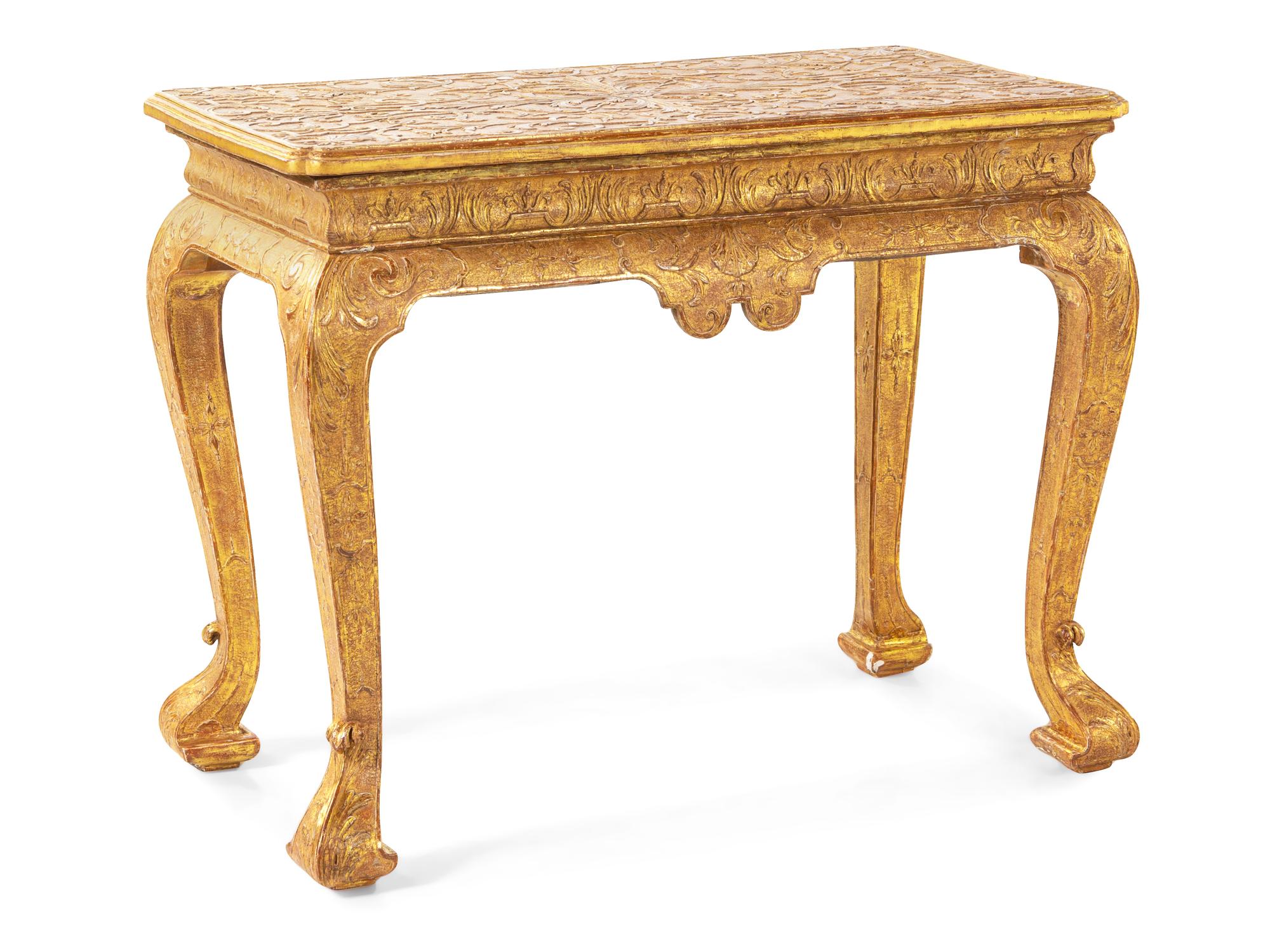 A Queen Anne Gilt Gesso Table