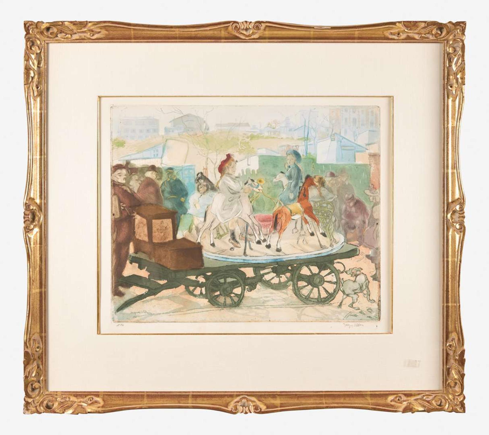 Jacques Villon (French, 1875-1963) - Manège rue Caulaincourt, ou Le Petit Manège aux Chevaux de Bois