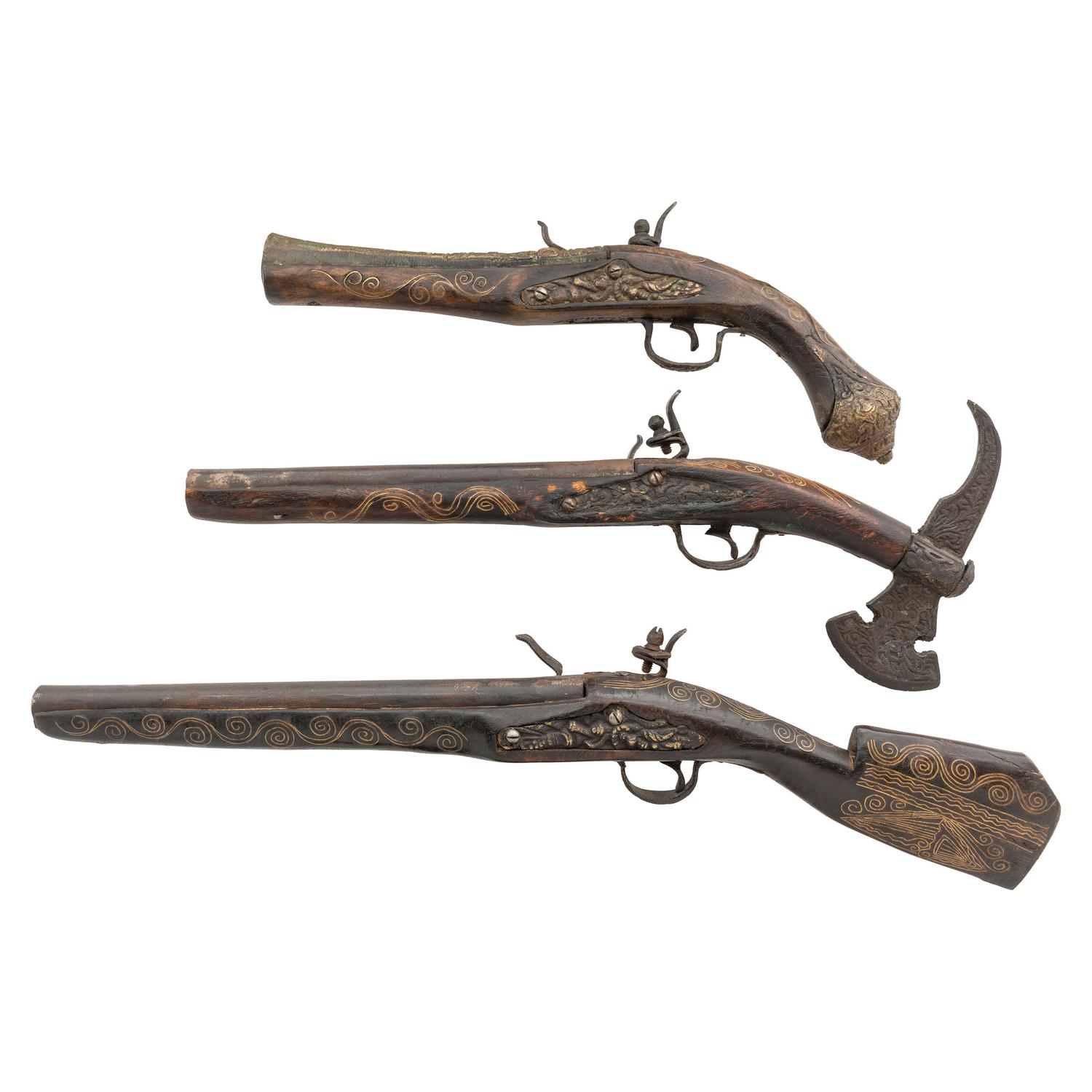 Lot of Three Reproduction Ottoman Display Pistols