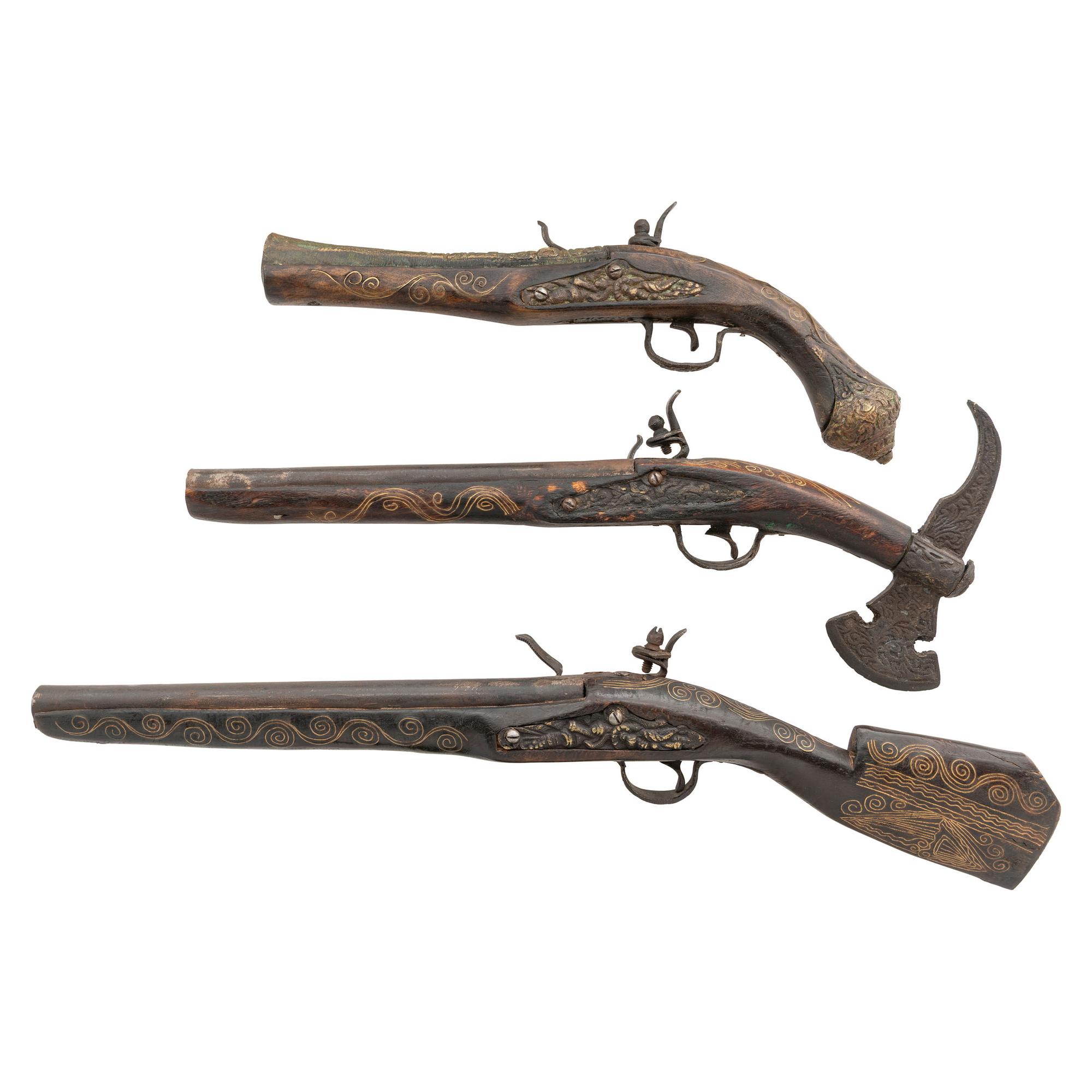Lot of Three Reproduction Ottoman Display Pistols