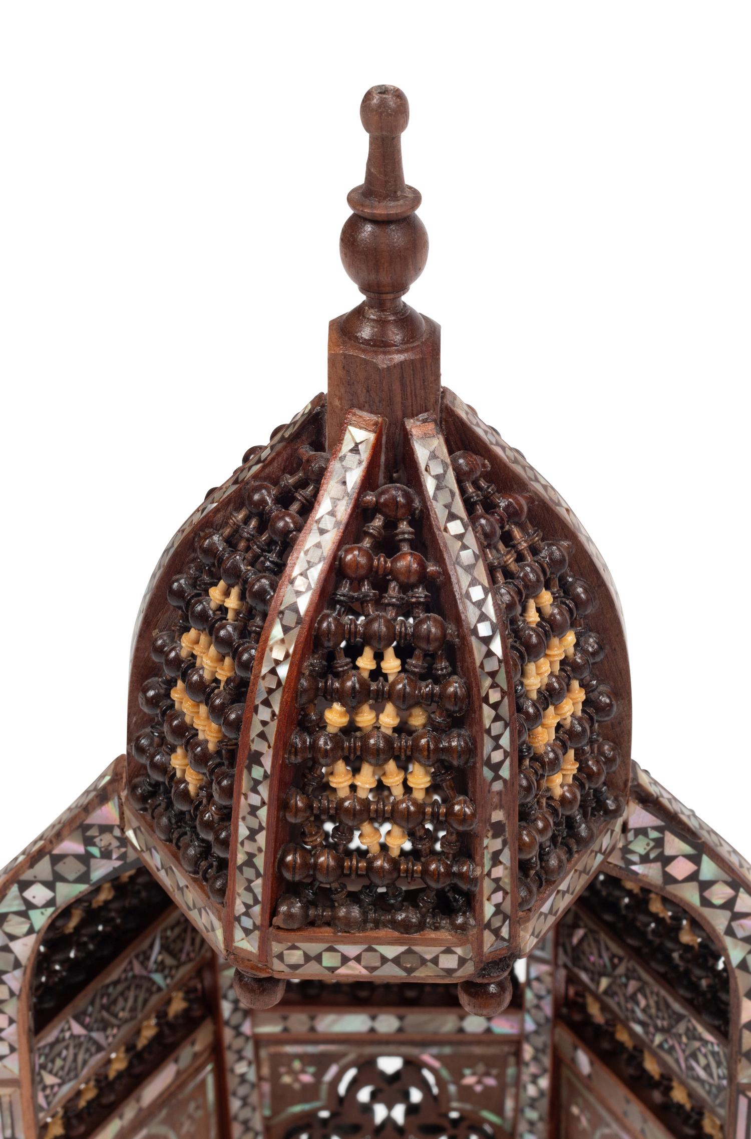 A Pair of Moorish Style Marquetry Wall Brackets