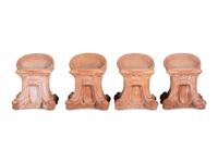 Four Terra Cotta Patio Stools