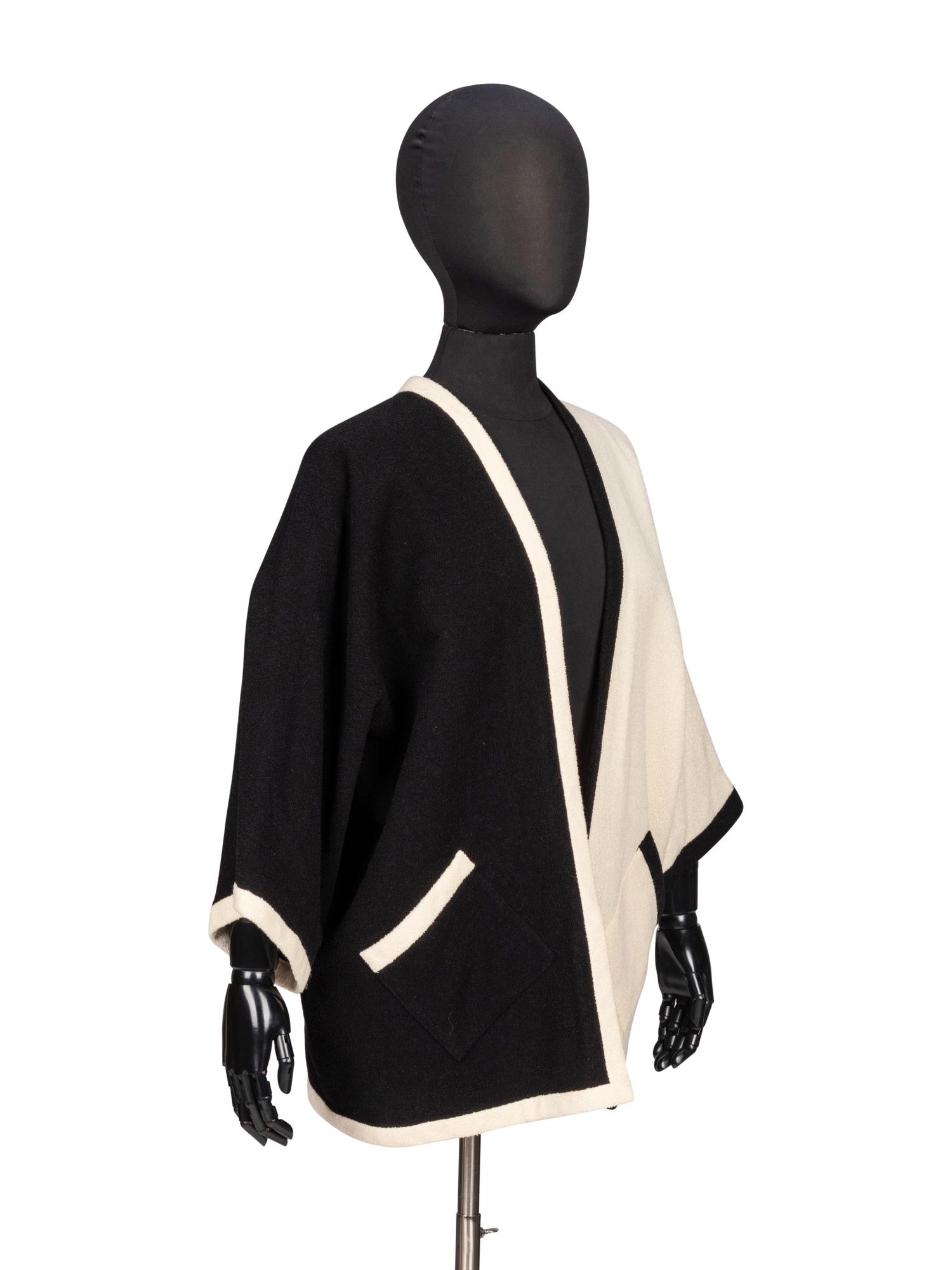 Chanel, Contrast Bouclé Kimono Jacket