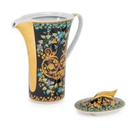 A Versace Gold Ivy Porcelain Coffee Pot and Oval Platter