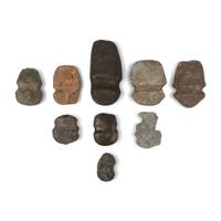 Group of Full Groove Axe, 3/4 Groove Axes and Hammerstone