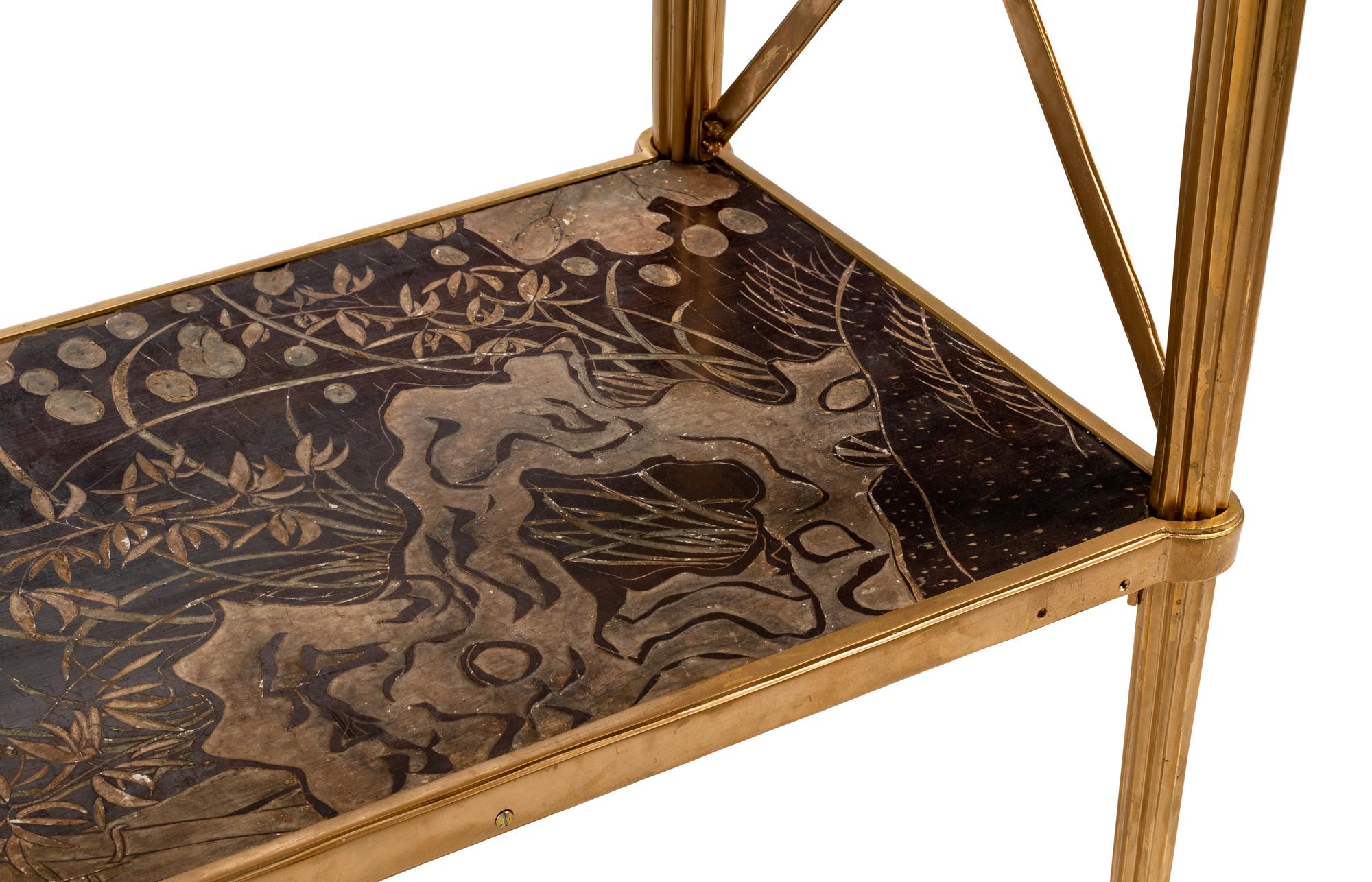 A Coromandel Lacquer Panel-Inset Gilt Bronze Serving Table
