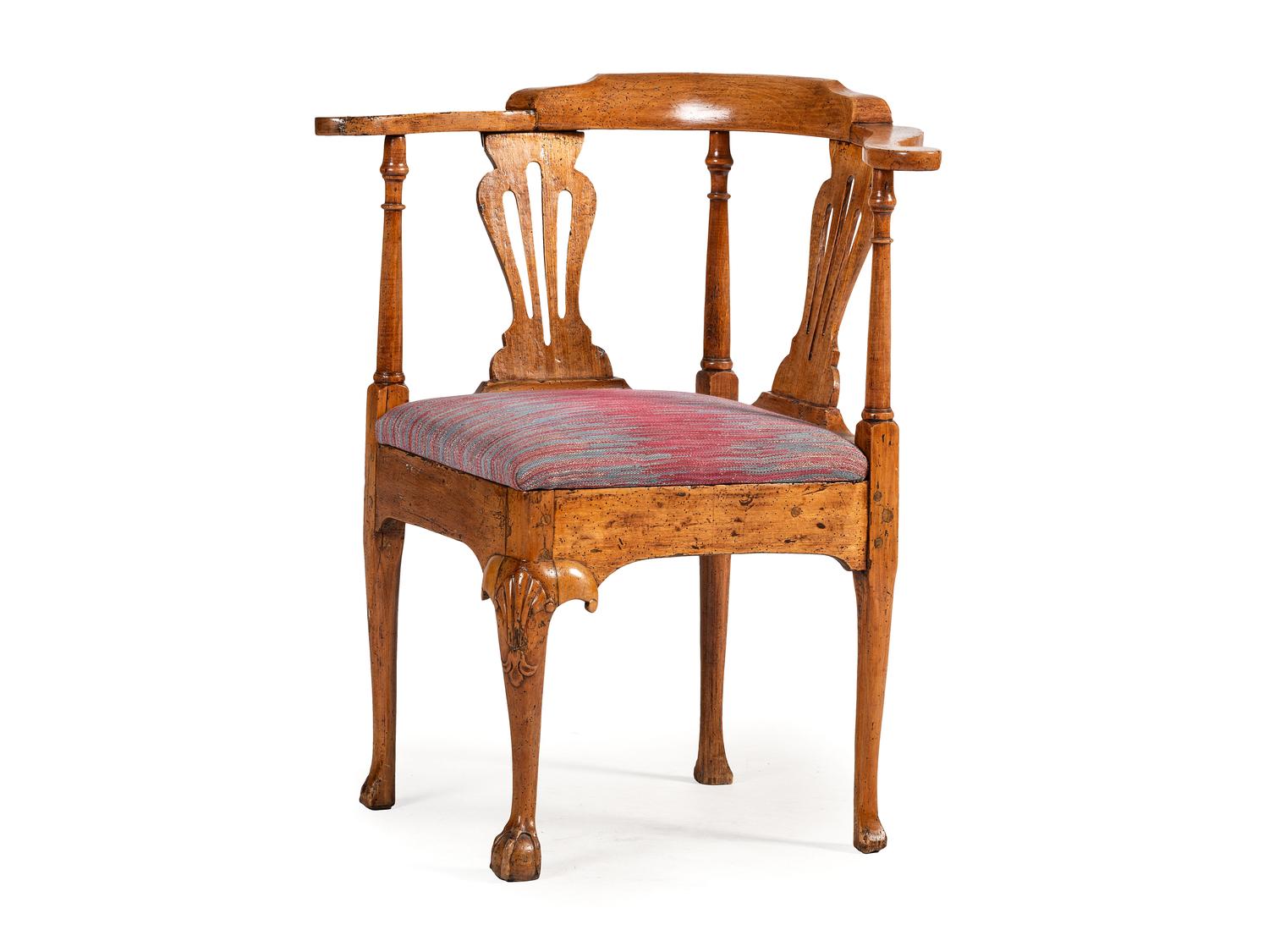 A George III Beechwood Corner Chair