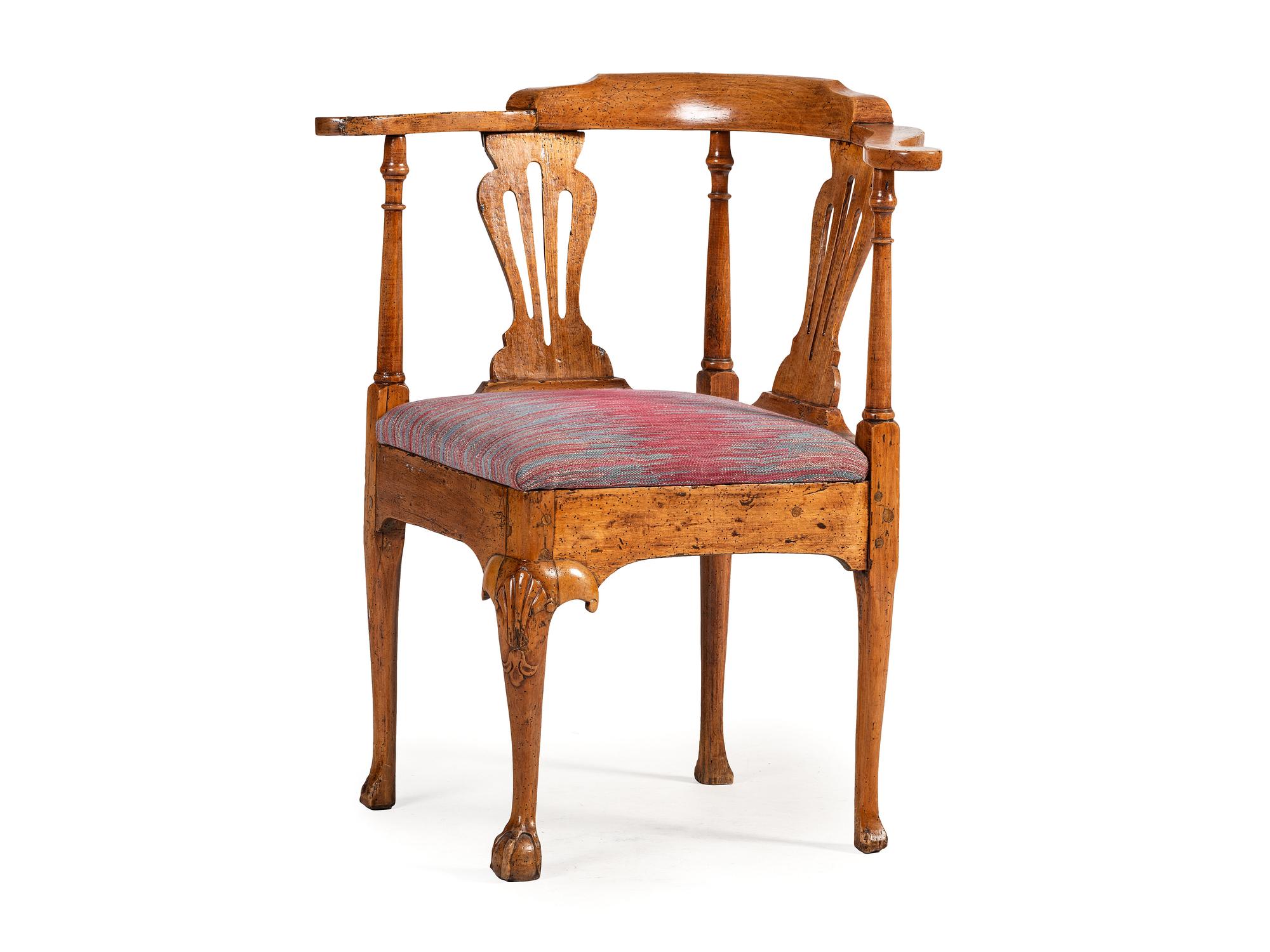 A George III Beechwood Corner Chair