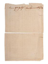 [REVOLUTIONARY WAR]. CRAIG, Thomas (1739-1832). Autograph letter signed ("Thos Craig") to John Nicholson Esq. Easton, [Pennsylvania], 8 August 1784.