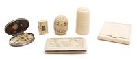 A Collection of Ivory and Bone Articles, Width of first 4 1/2 inches.