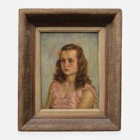 Aaron Shikler (American, 1922-2015) Portrait of a Young Girl