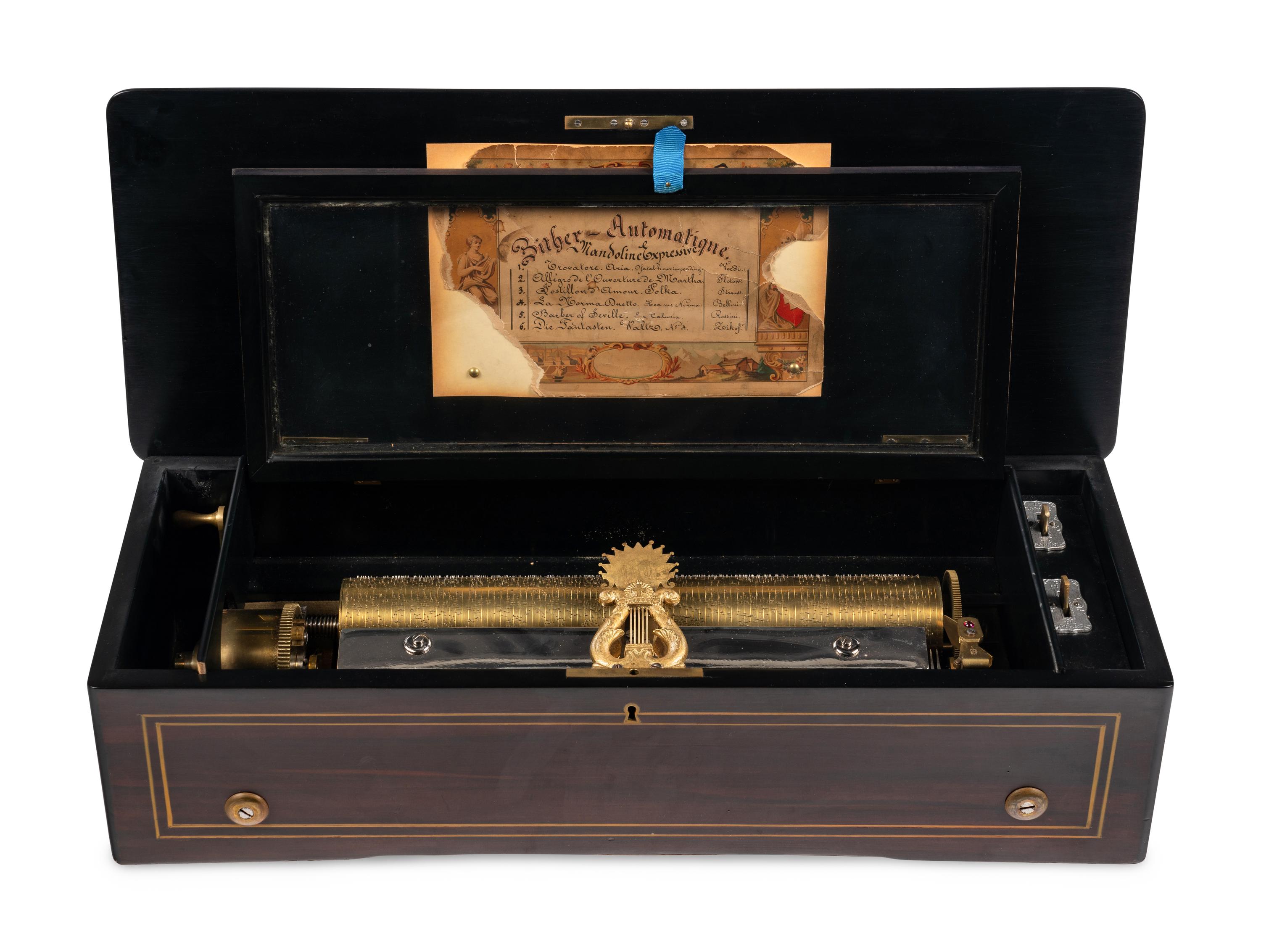 A Zither Automatique Mandoline Expressive Music Box