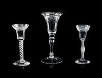 A Group of Three Engraved Wine Glasses