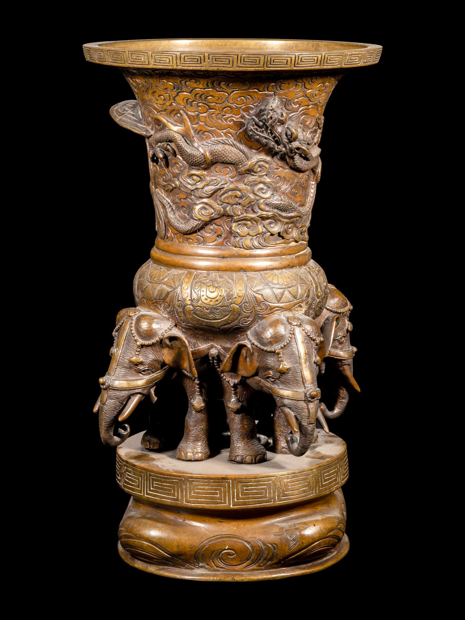 A Chinese Copper Gu Vase