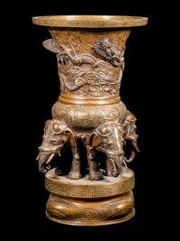 A Chinese Copper Gu Vase