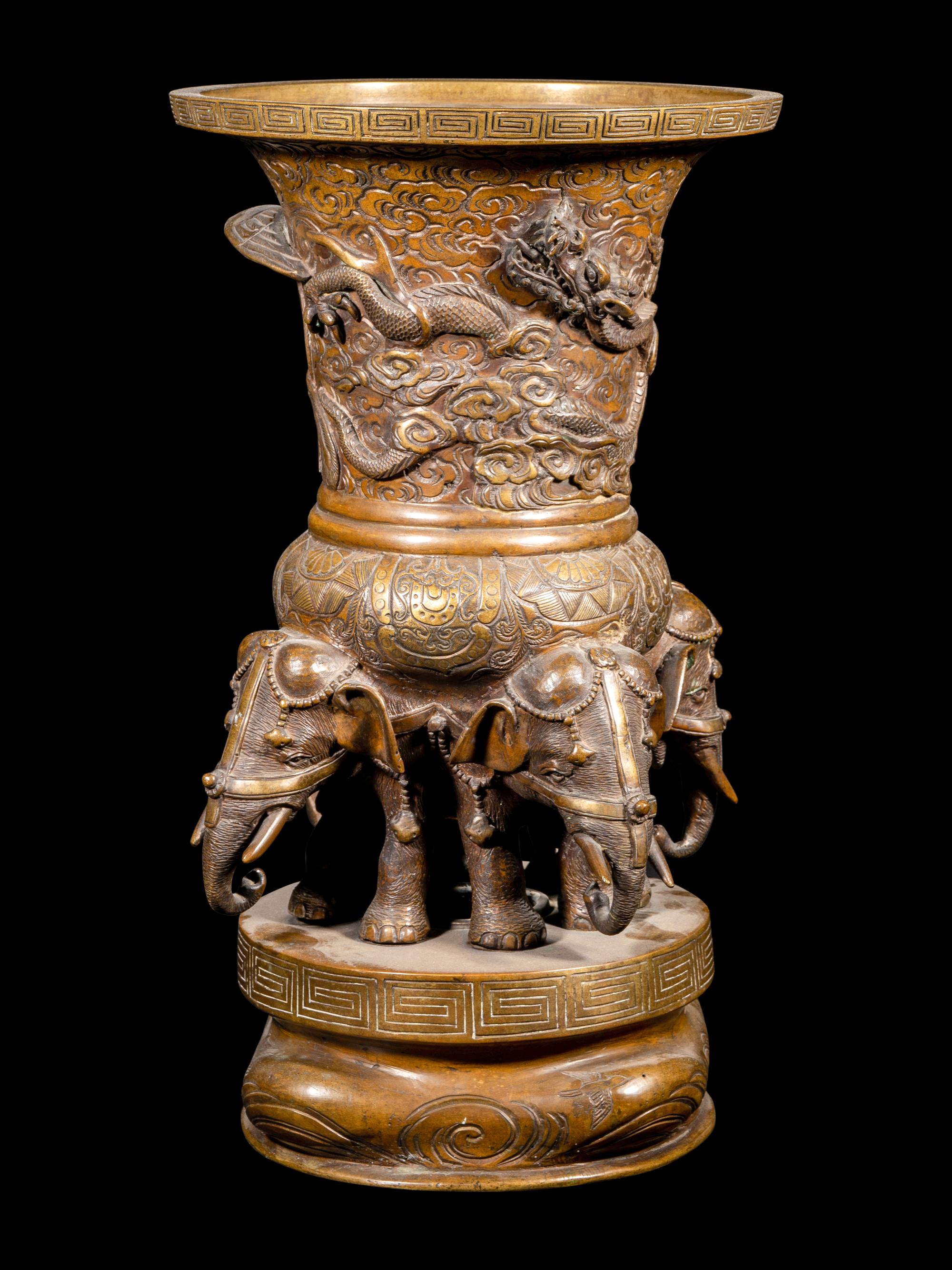 A Chinese Copper Gu Vase