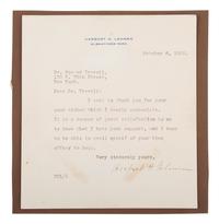 [POLITICS IN AMERICA]. A group of 3 TLsS to C. Howard Travell, from THEODORE ROOSEVELT, FRANKLIN D. ROOSEVELT, and HERBERT H. LEHMAN.