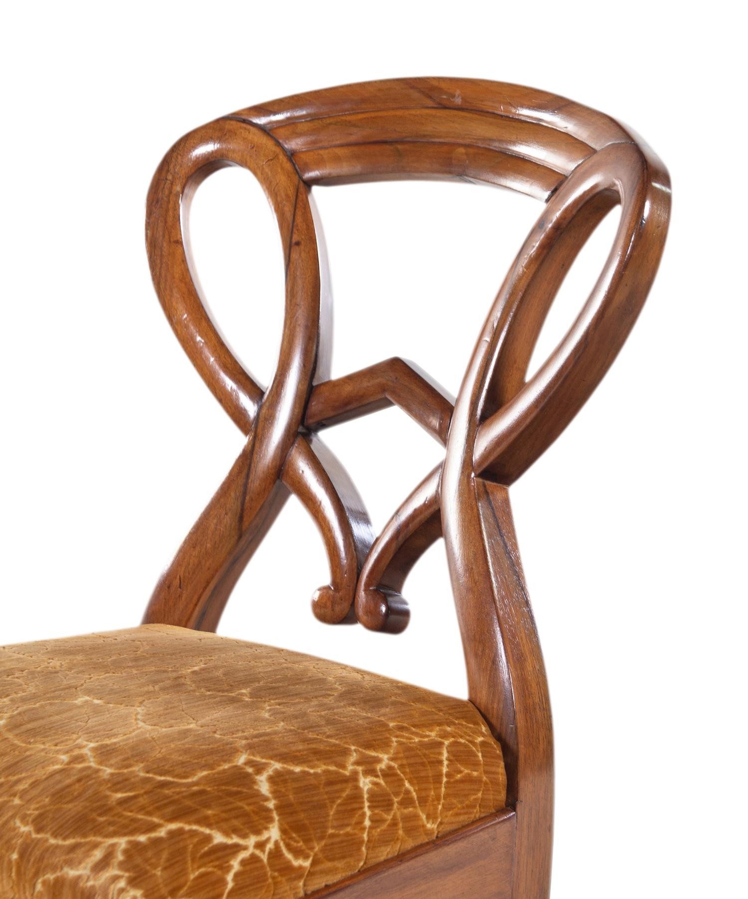 A Pair of German Walnut Side Chairs