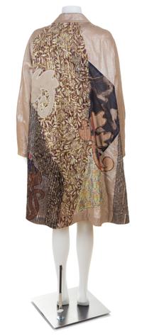 A Koos Beige and Metallic Quilted Print Lightweight Coat, No size.