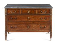 A Directoire Mahogany Marble-Top Commode