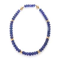 Tanzanite and Yellow Gold Beaded Necklace