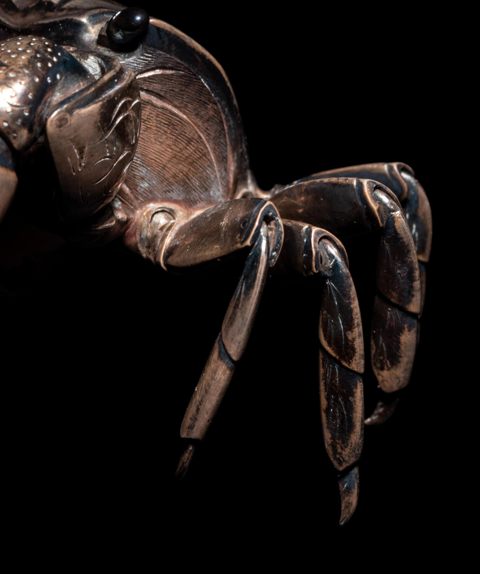 A Japanese Silver Articulated Model of a Crab