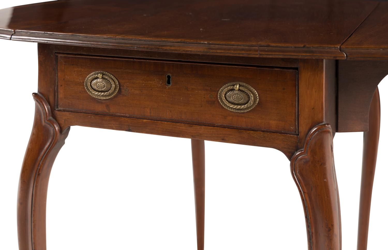 A George III Mahogany and Satinwood Pembroke Table