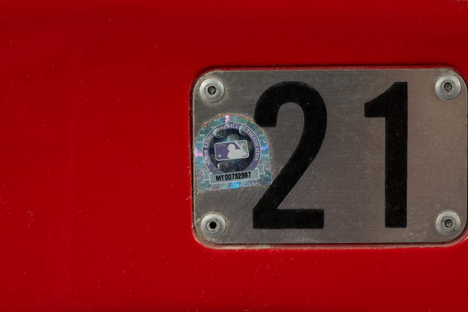 A St. Louis Cardinals Hall of Fame Multi Signed Autograph Original Busch Stadium Seat Back (St. Louis Cardinals Letter)
