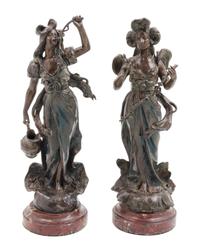 A Pair of Continental Cast Metal Figures Height 14 1/2 inches. — 19TH/20TH CENTURY
