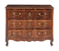 A French Provincial Walnut Serpentine-Front Chest of Drawers