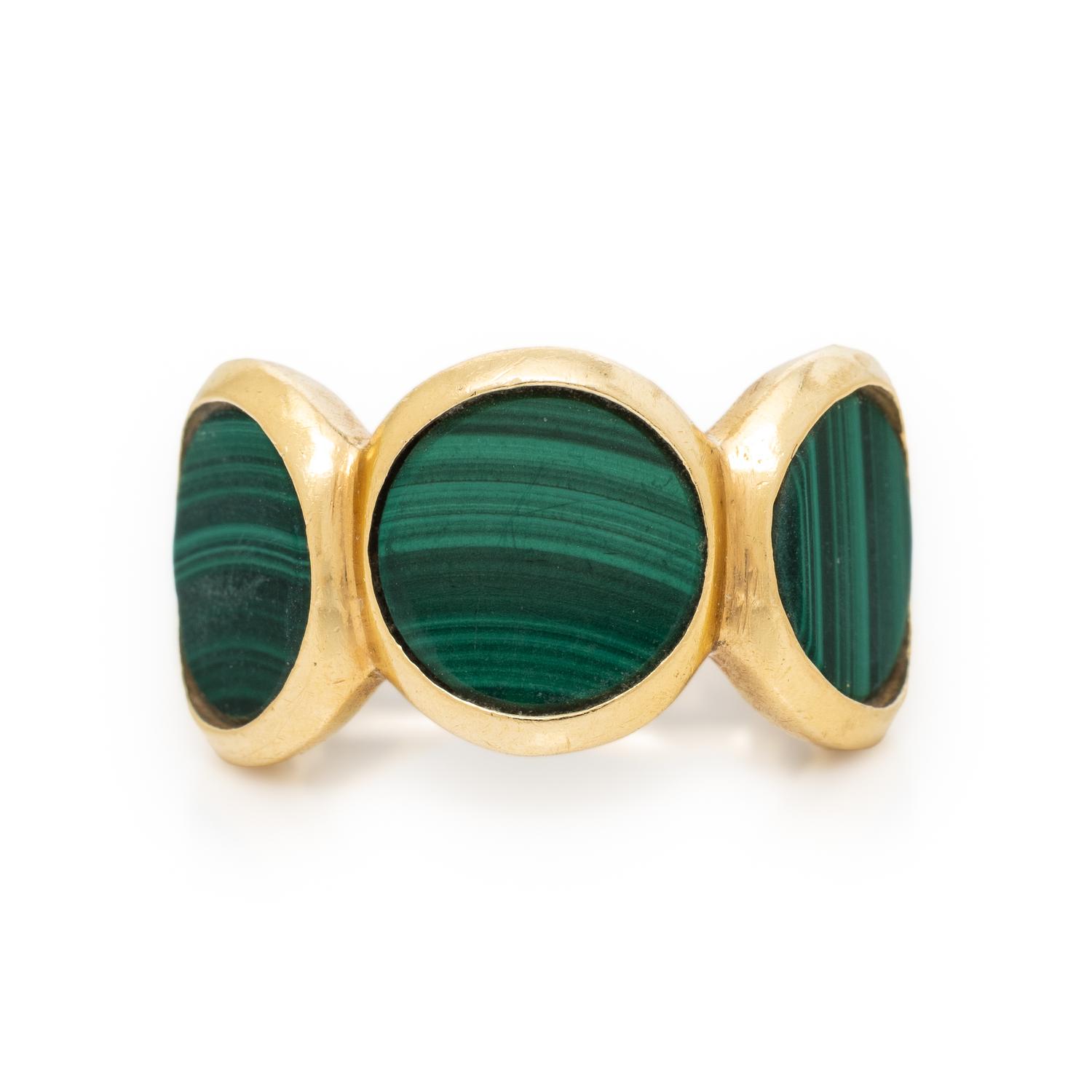 Malachite and Yellow Gold Ring