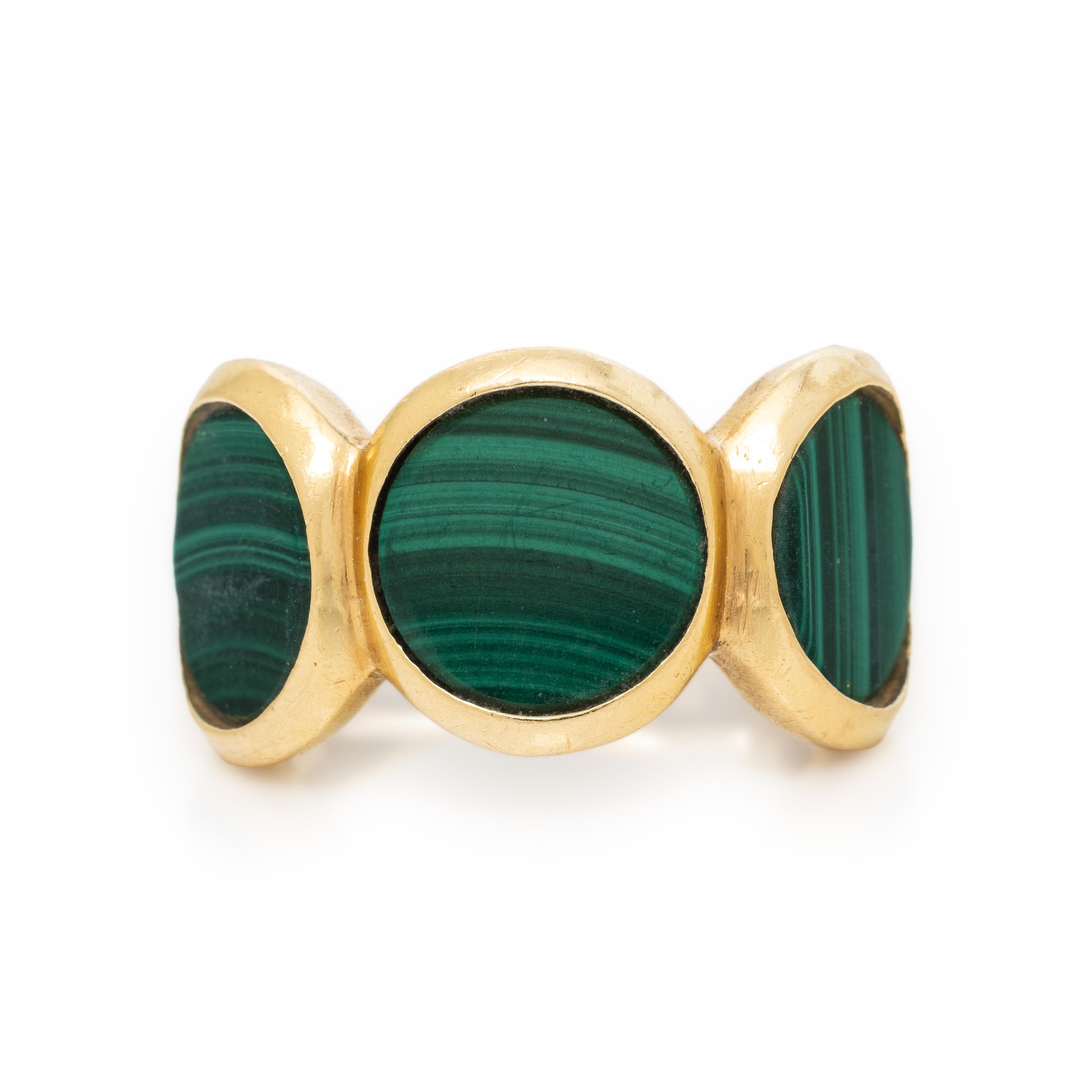Malachite and Yellow Gold Ring
