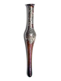 A Roman Aubergine Glass Unguentarium