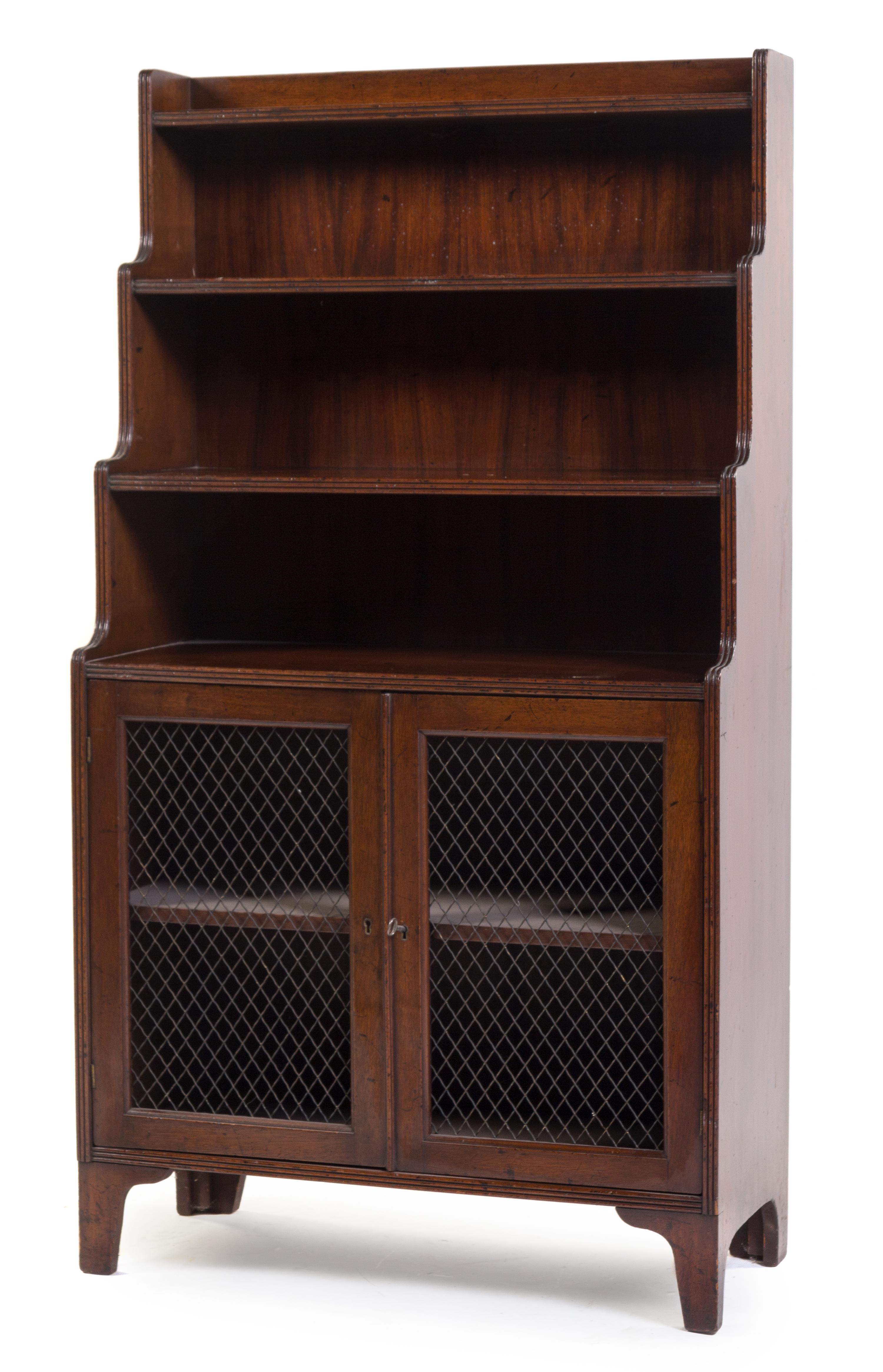 A Regency Style Mahogany Chiffonier Height 52 x width 28 1/4 x depth 12 1/4 inches. — LIKELY FIRST HALF 20TH CENTURY