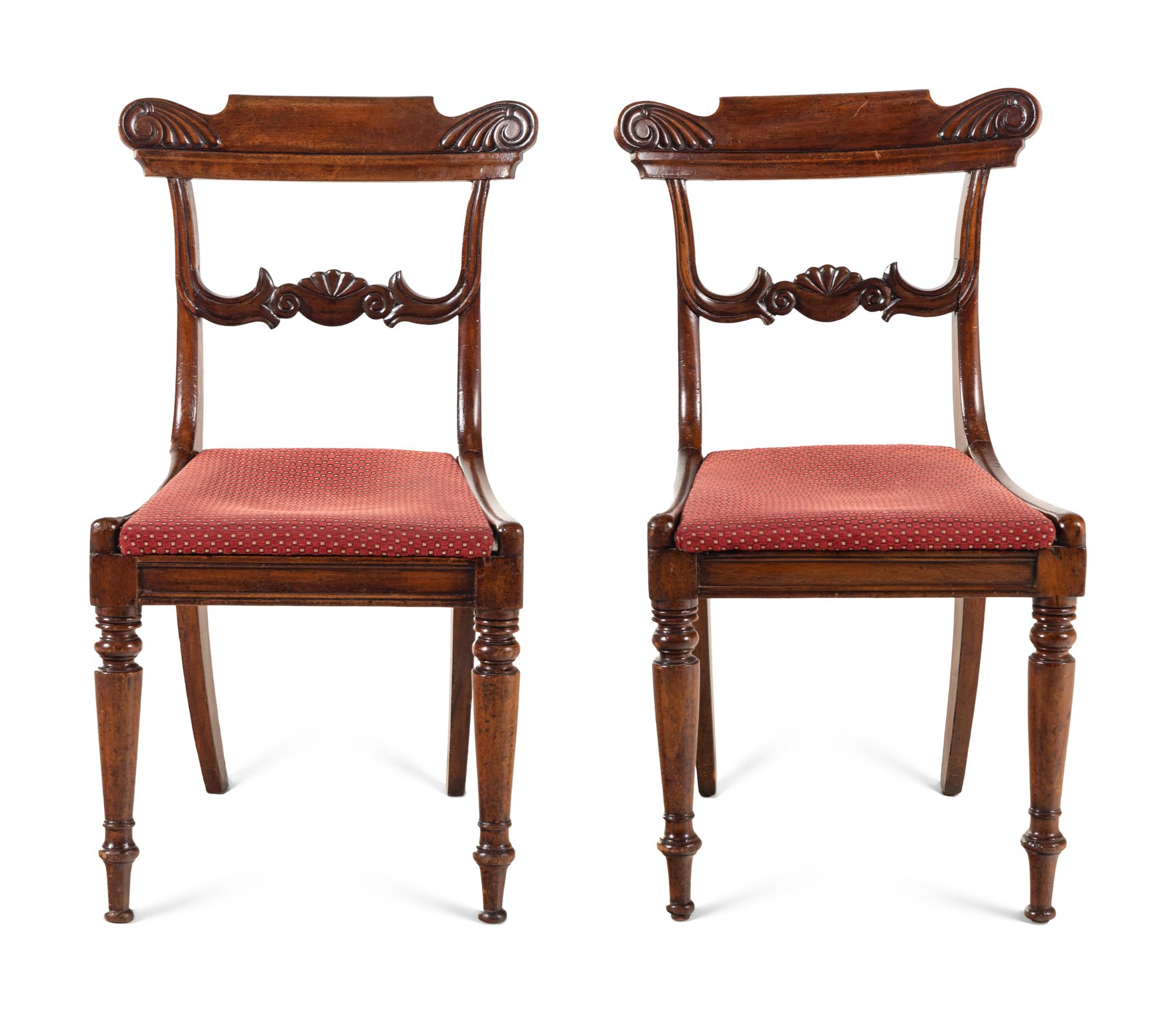 A Pair of William IV Mahogany side chairs