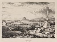 A Group of Six Works by Various Artists, , including Château de Larderole, 1832, Église de Saint-Nectaire, Ruines du Château de Bouzols