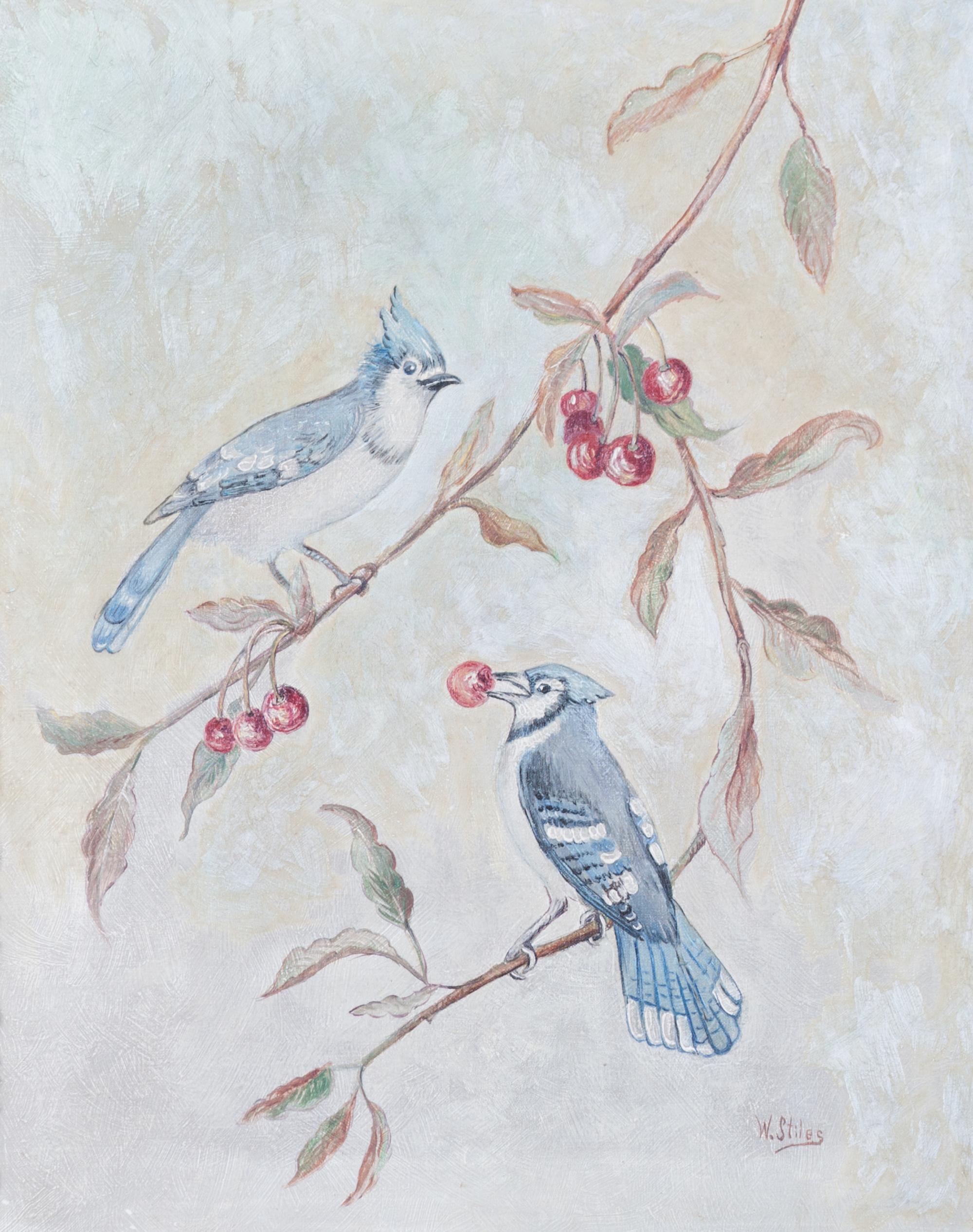 W. Stiles, (20th century), Birds on Cherry Branches