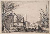 A group of five prints ( The Brewery by a Frozen Canal; The Repast Under the Tent; The Village Gateway; Untitled (Archway Over the Road); Untitled (View of a Walled Town) )