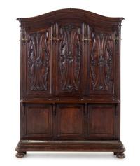 A French Carved Walnut Hall Tree