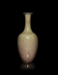 A Chinese Peachbloom Glazed Porcelain Amphora Vase