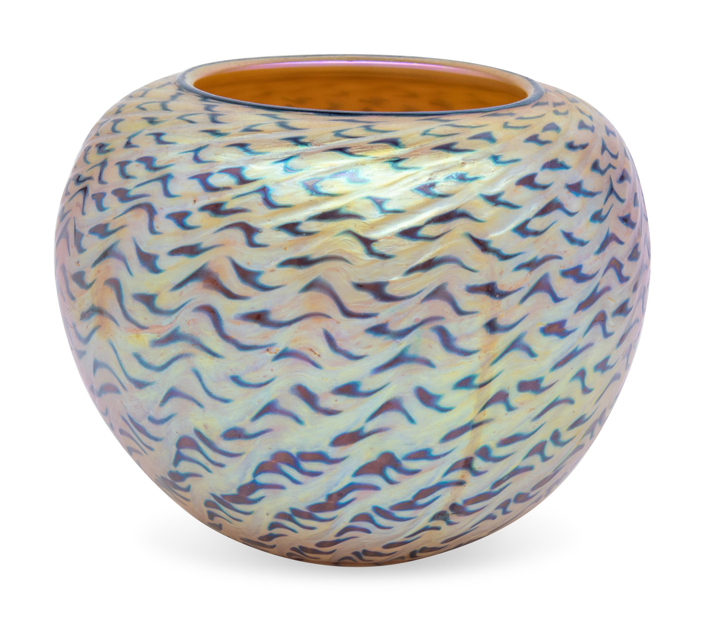 A Lundberg Studios Iridescent Art Glass Vase