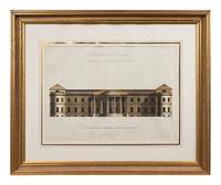 A Collection of Fifteen Engravings with Hand-Coloring of Architectural and Military Scenes